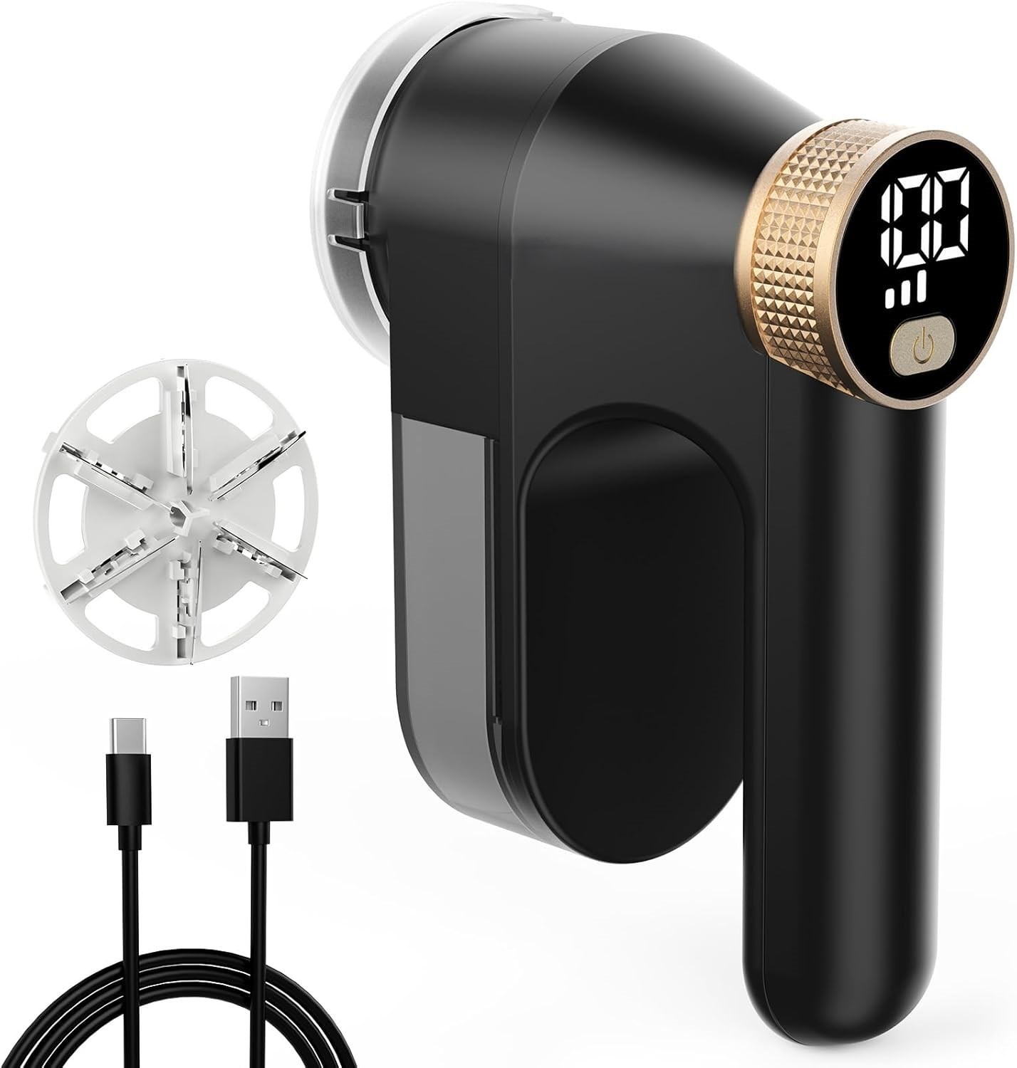 Fabric Shaver Lint Remover, Rechargeable Portable 6-Blade Sweater Defuzzer