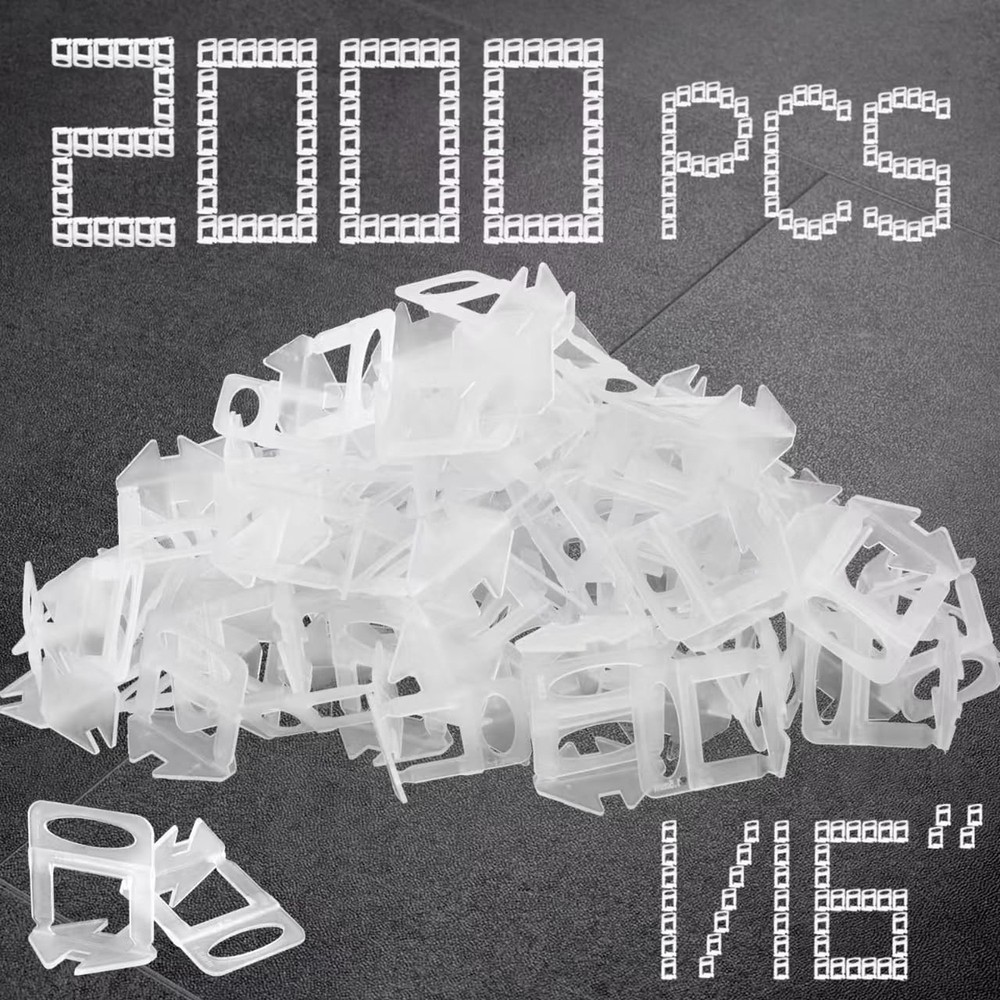 1/16" Tile Leveling System Spacers 2000 PCS Tile Leveling Clips Kit Prevent T...