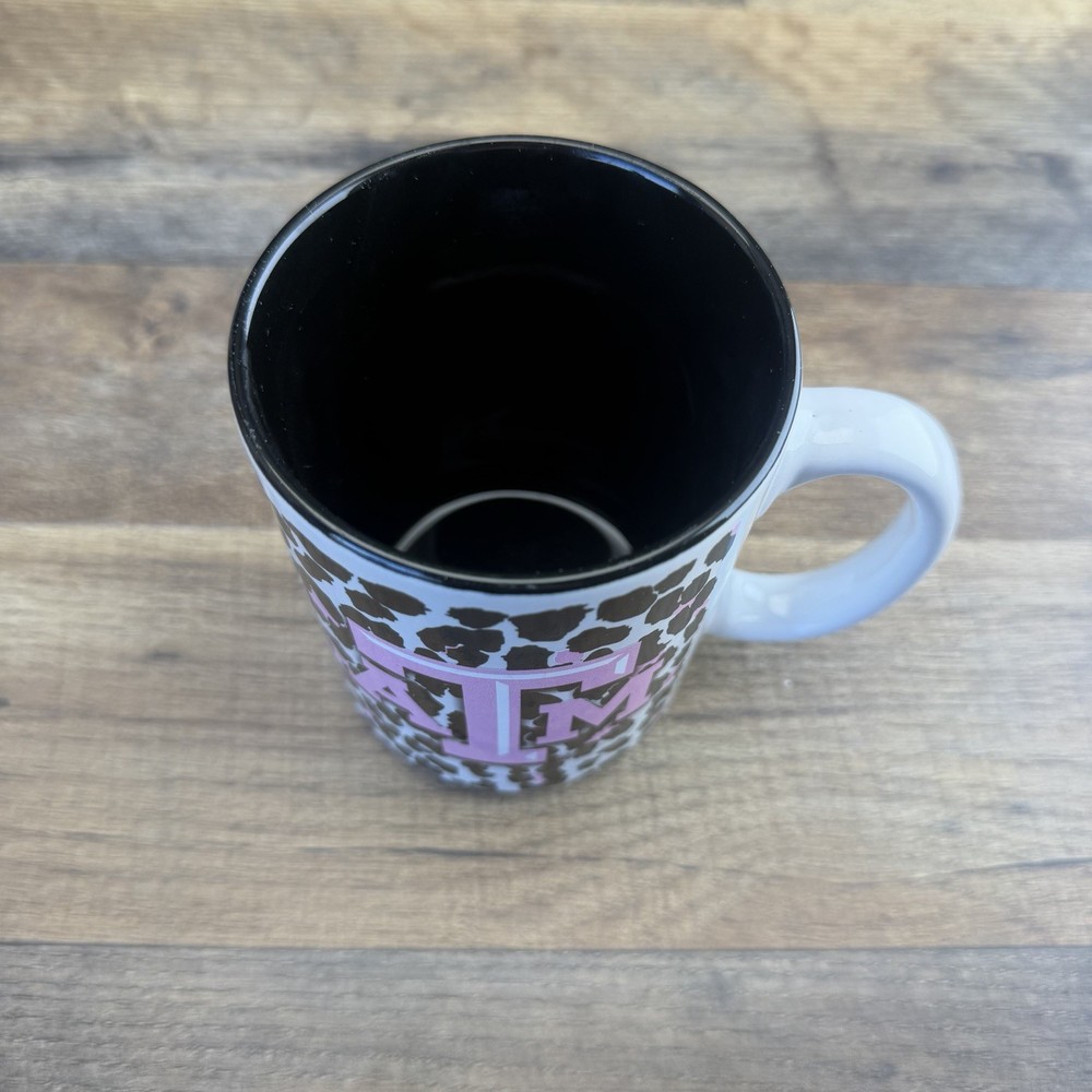 NCAA Texas A&M White Pink Leopard Logo Coffee Mug