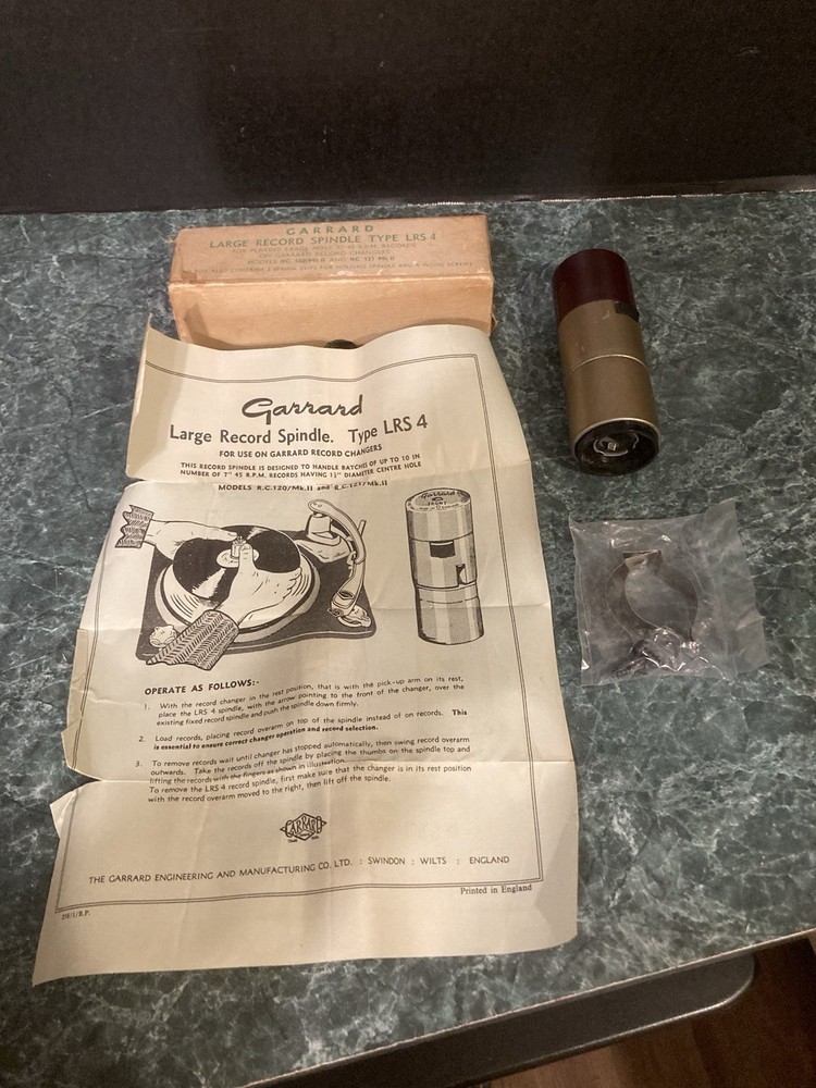 Garrard Large Record Spindle Type LRS 4 W/Box