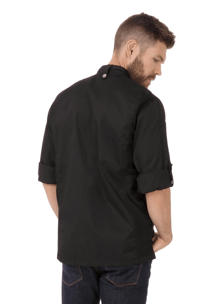 Men's Bowden Chef Coat, Black, Medium