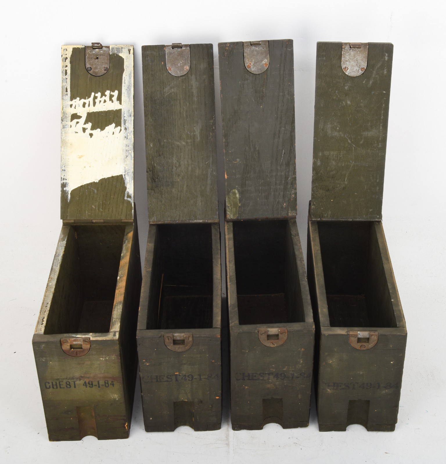 4x WWII US Browning .30-06 Cal 1903 Rifle Canvas Grip Wood Ammunition Ammo Boxes