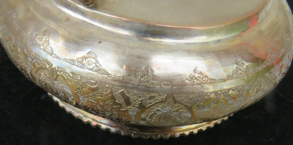 ANTIQUE SOLID SILVER PERSIAN OR ISLAMIC COVERED INCENSE OR POTPOURRI &FRAME