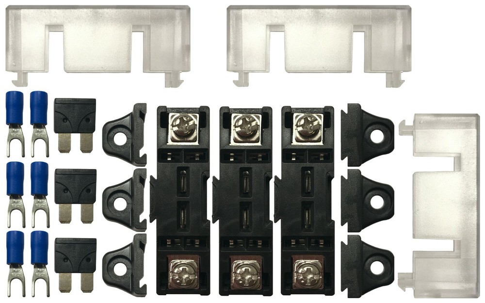(3) 40 Amp Stack-able In-line Fuse Panel Distribution Block ATO/ATC & ATM/MIN
