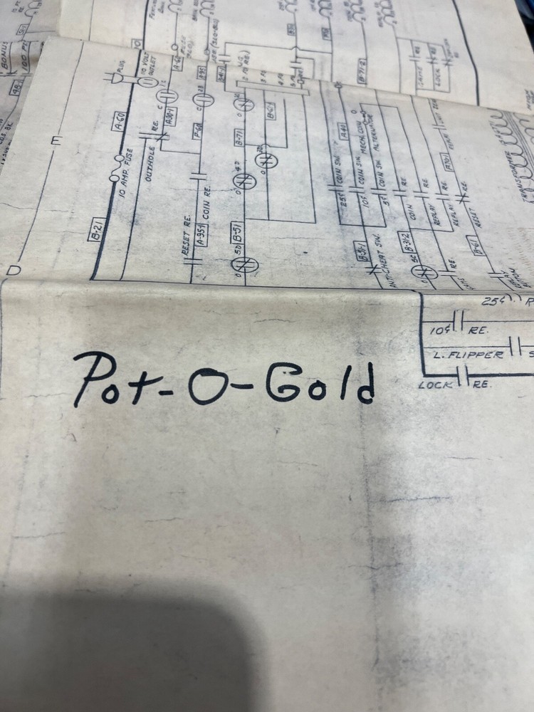 Williams: Pot-O-Gold- Schematic (Blue Print/Hand Written)- Prototype ?