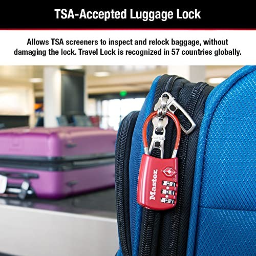 Master Lock Set Your Own Combination TSA Approved 4 Pack, Assorted Colors