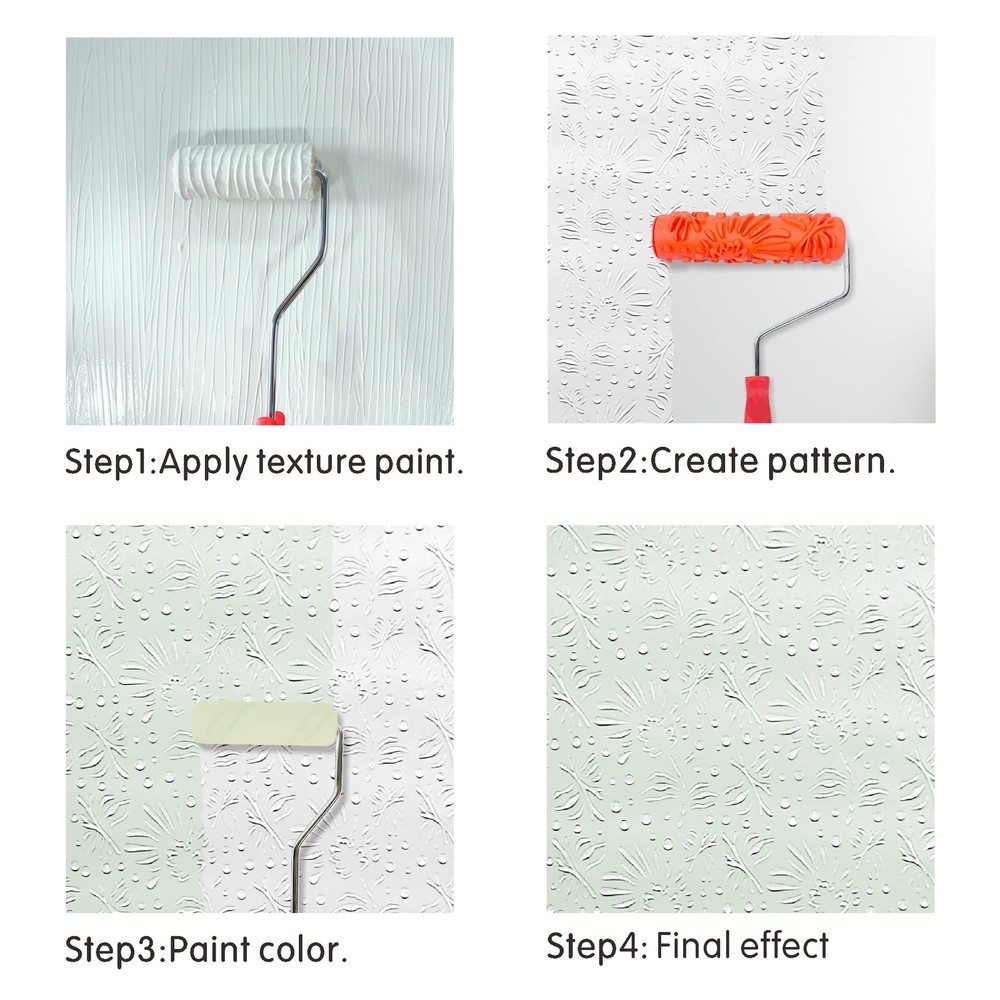Hanroy 7'' Patterned Paint Roller for Wall Decoration Classic Brick EG310T