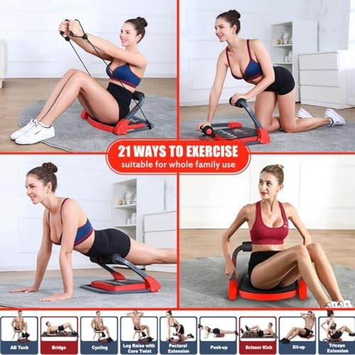 Ab Machine Ab Workout Equipment Sit Up Machine & Exercise Equipment Ab Red