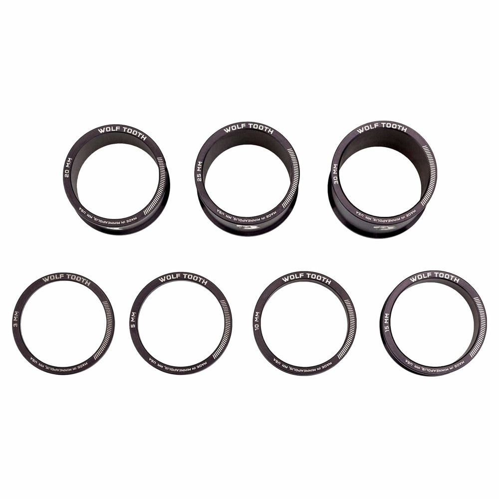 Wolf Tooth Headset Spacer - 3mm, 5-Pack, Raw Silver