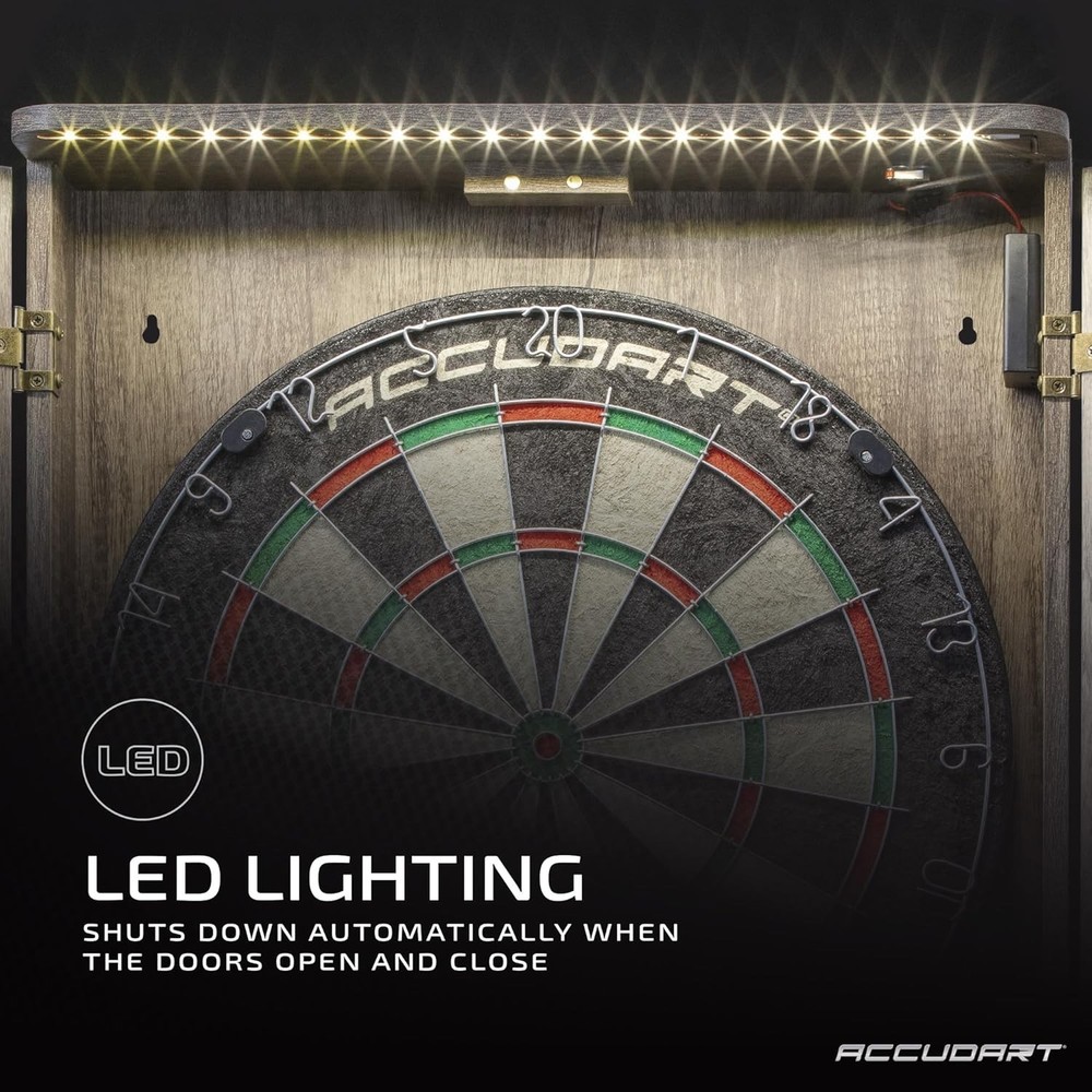 Official 18" Match Pro Dartboard Set with Automatic LED & Dart Storage Features