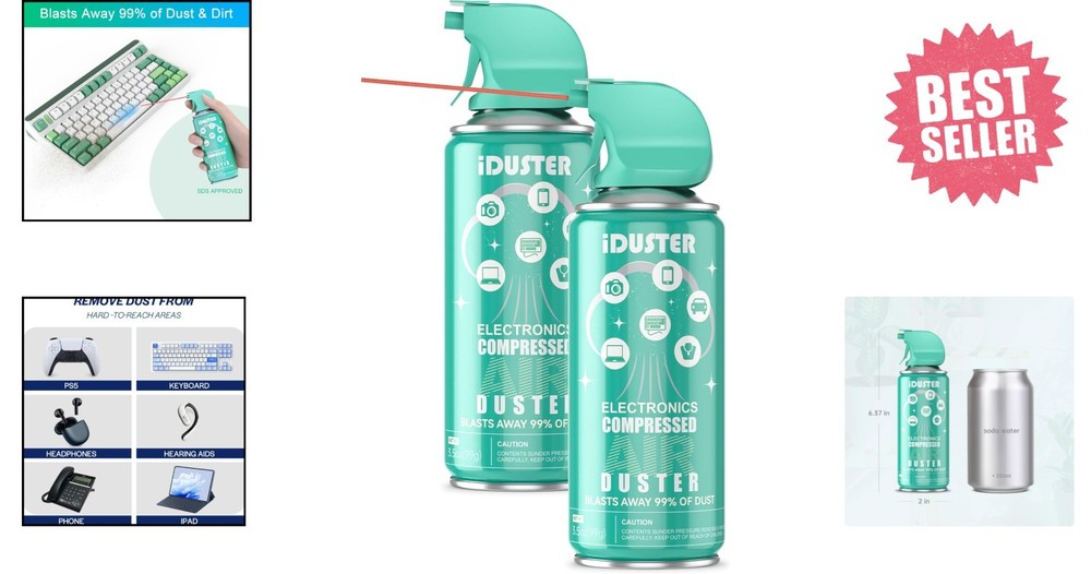 Multi-Functional 3.5oz Compressed Air Duster - Cleaning for All Surfaces