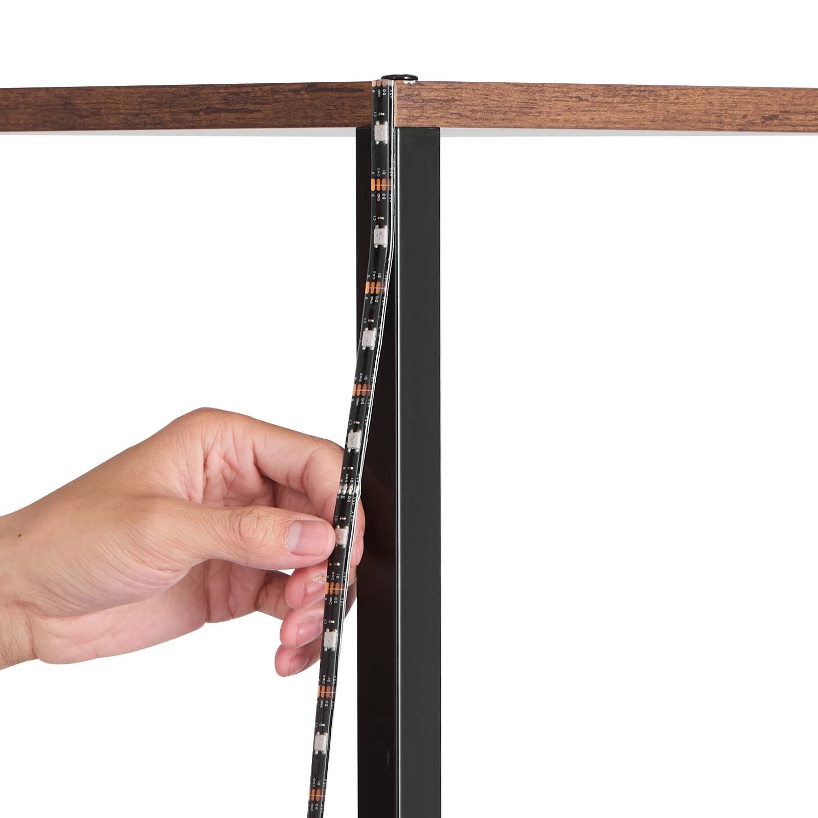 5 Tier Corner Shelf Tall Corner Stand with LED Light Narrow Display Rack