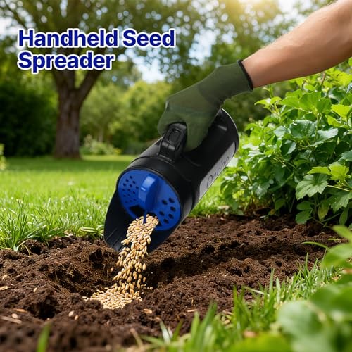 3-Adjustable-Setting Handheld Spreader, Multi-Use Lawn Spreaders for