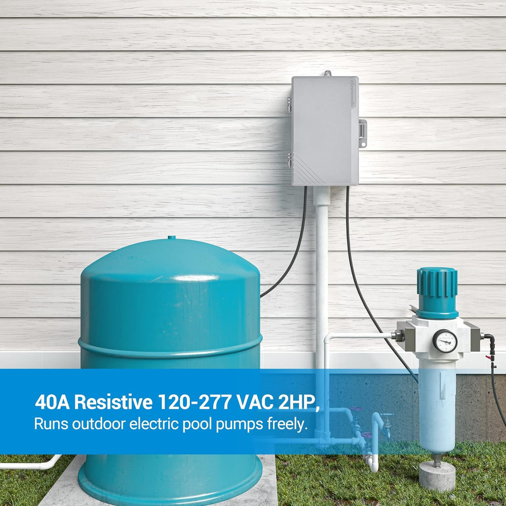 Pool Pump Timer, Digital Timer Box, 2HP 40A 120-277 VAC, 7-Day 20 On/Off Program