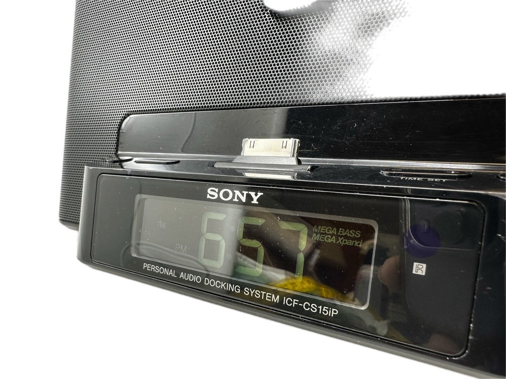Sony ICF-CS15iP Audio Docking System iPod Dock Alarm Clock – No iPod/Remote