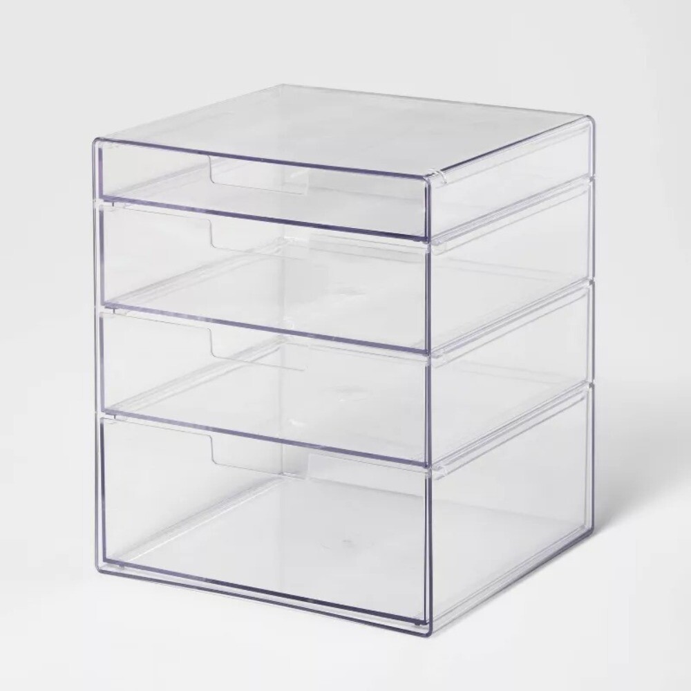 4 Drawer Stackable Countertop Organizer: Bathroom & Makeup Organizer, 8.02"