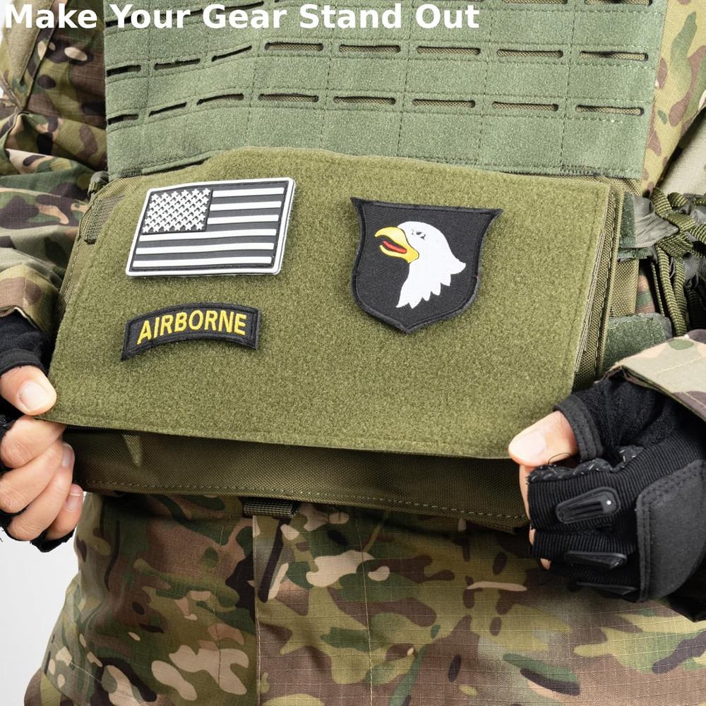 Molle Patch Panel, Tactical Molle Hook and Loop Panel for Molle Accessories, 10"