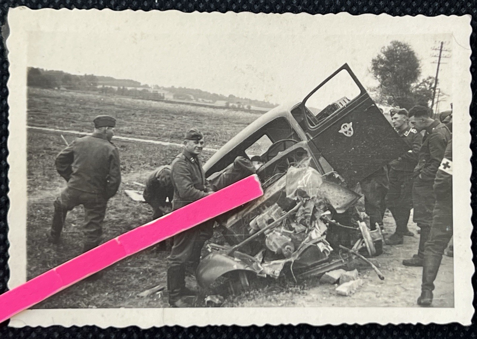 German Photo 1939 angegriffenes Polizei auto Polen Poland Photo album