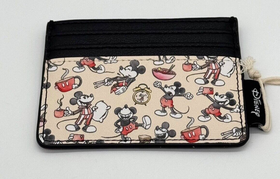 Loungefly Disney Mickey Mouse Foodie AOP Cardholder NEW