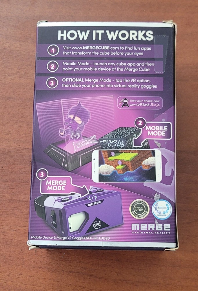 MERGE CUBE AR VR (Augmented Reality / Virtual Reality) Interactive Hologram