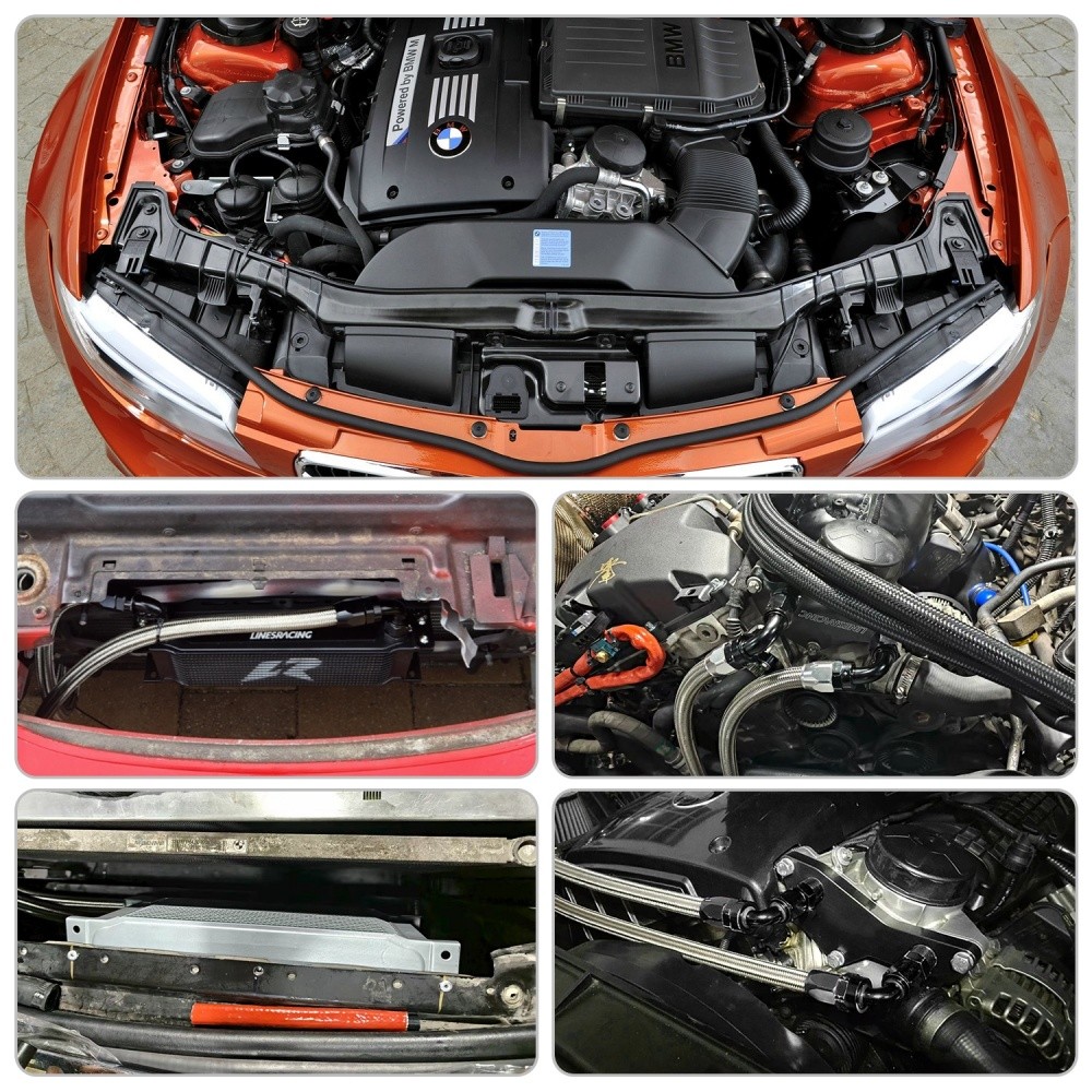 AN10 19 Row Oil Cooler Kit Thermostat Adapter For BMW N54/N55 335i 335is 335xi