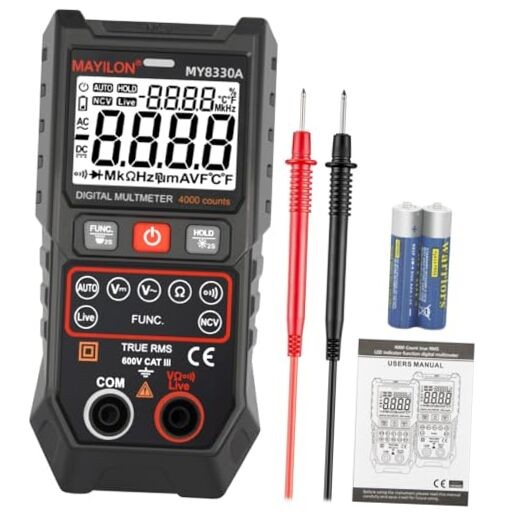 Digital Multimeter TRMS 4000 Counts Multimeter DC AC Voltage Tester MY8300A