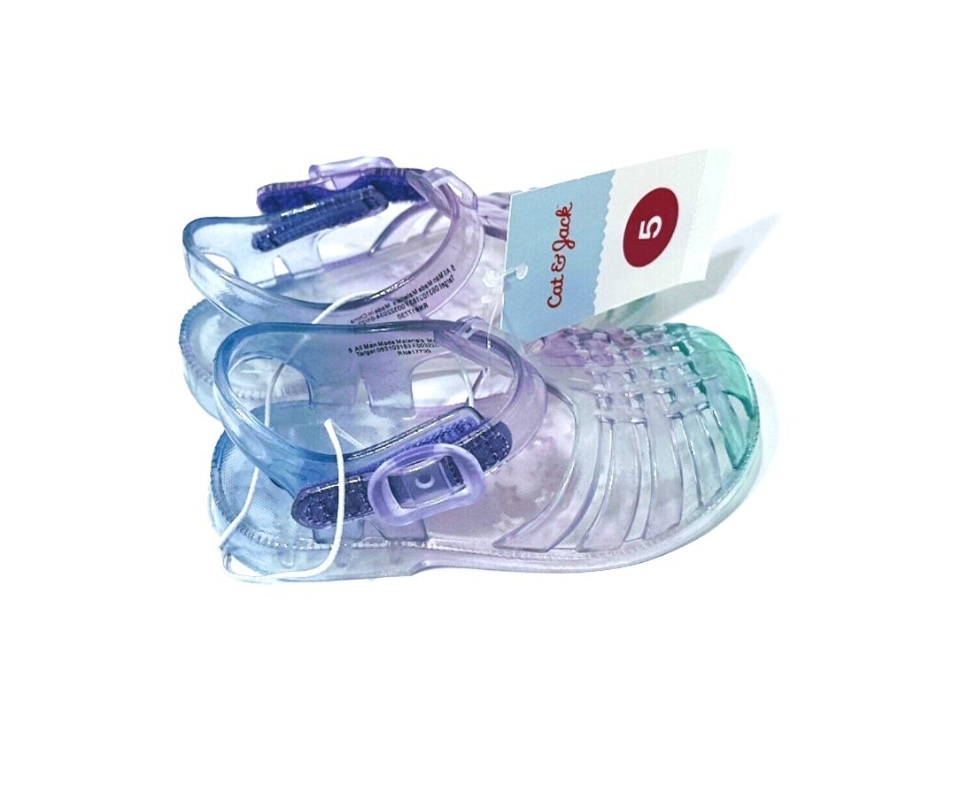 Cat & Jack Toddler Girls Ombre Purple Sunny Jelly Shoes Sandals - Size 5