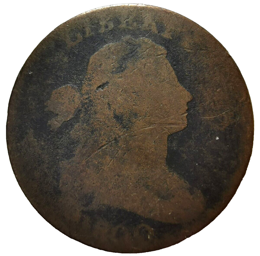 1800 US Draped Bust Large Cent Coin S-204