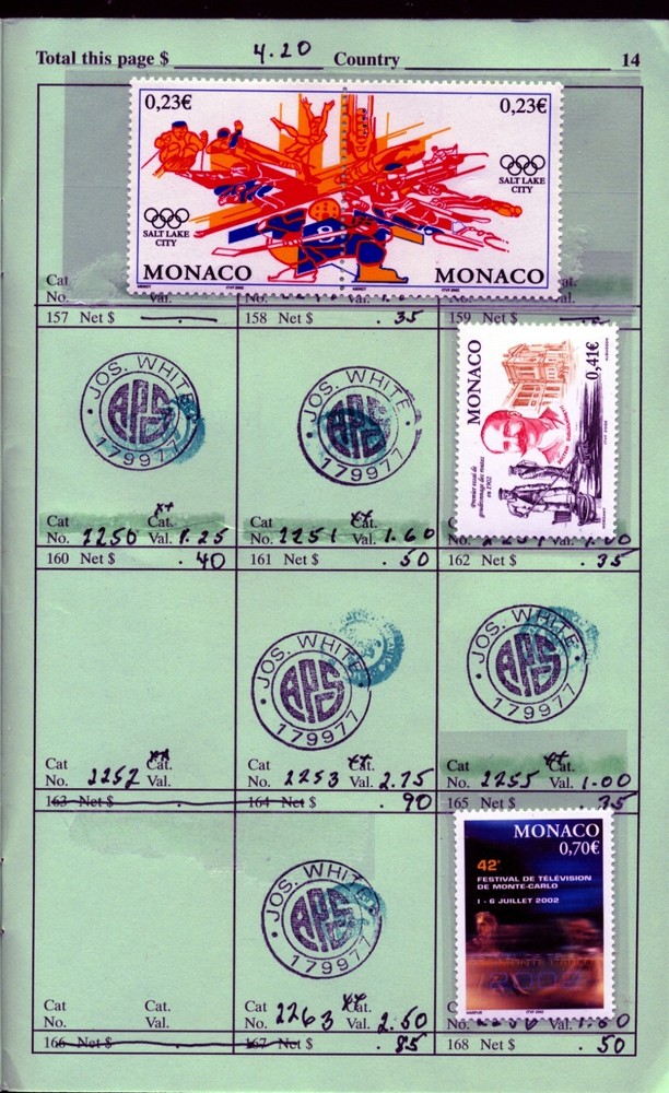 Monaco Retired APS Circuit Book 87 stamps APS22010