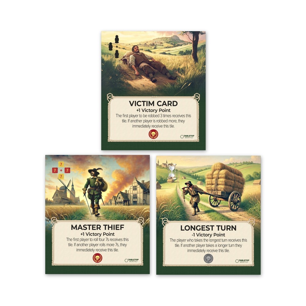 Victim Card, Longest Turn, Master Thief compatible with Catan 6th Edition