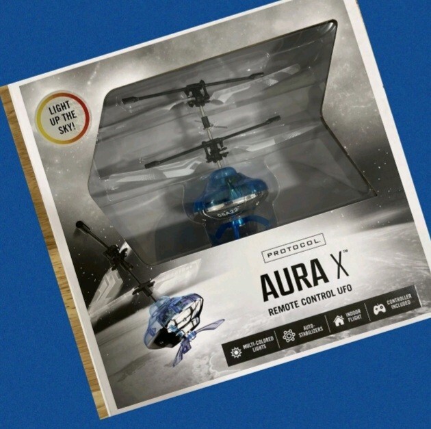 Protocol Aura X Remote Control RC UFO w/ Multi- Colored Lights Auto-Stabilizers