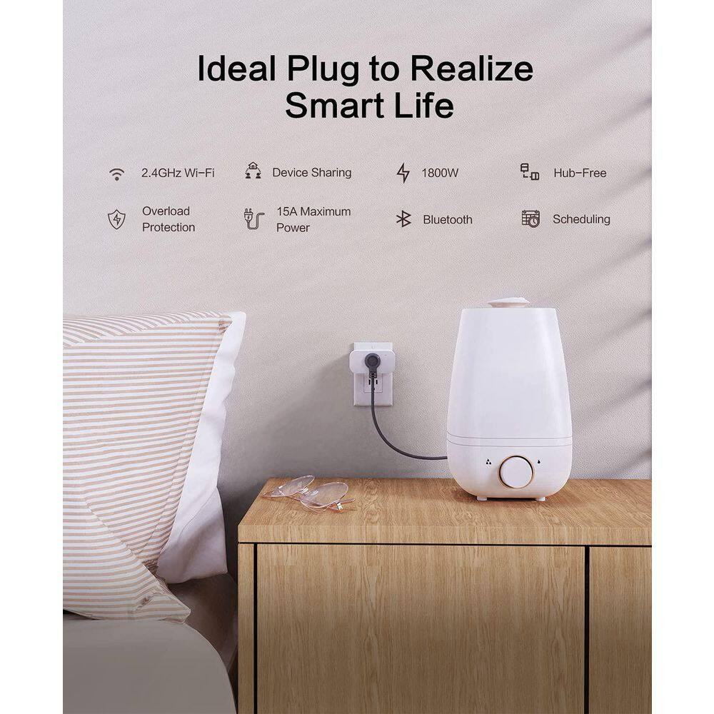 Wifi Smart Plug 1 Outlet with Programmable Timer and Remote Control, 15A Heavy-D