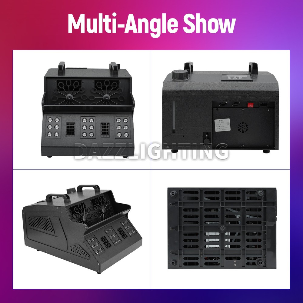 PAIDUN 3000W Double Wheels Blower LED Bubble Smoke Machine Maker Romantic Effect