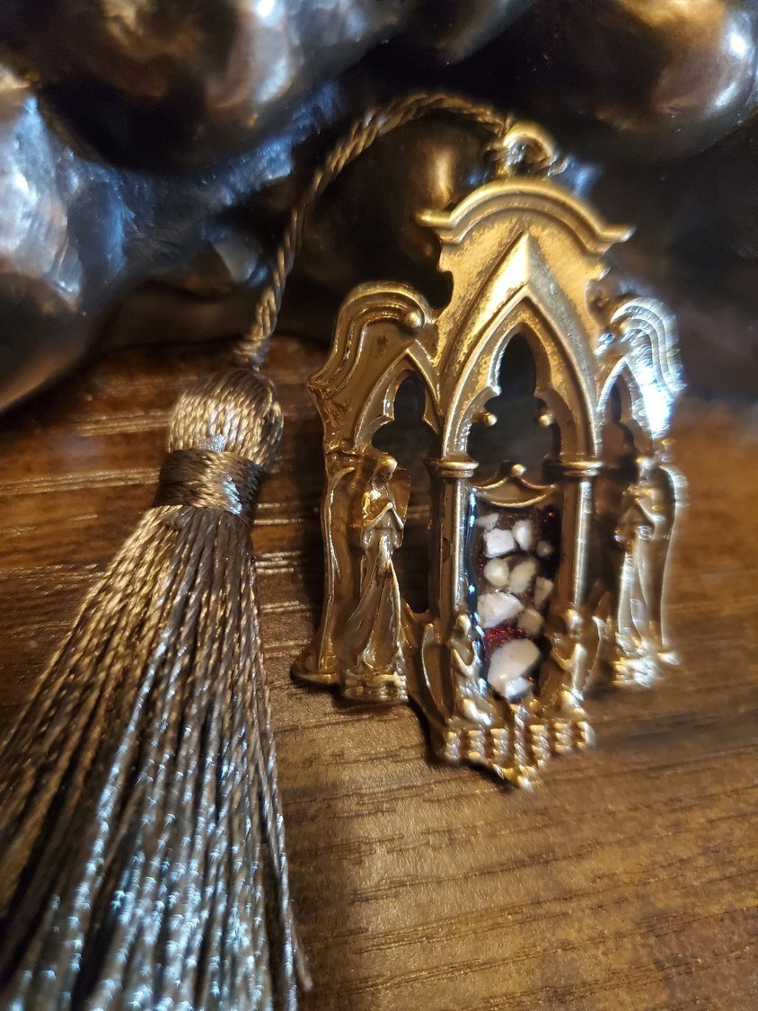 Tomb of Jesus Prayer Medallion with Stones From Tomb of Jesus Holy Sepulchre