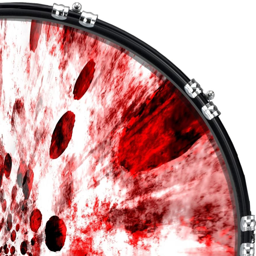 20" Custom Bass Kick Drum Front Head Graphical Explosive Chaos 1