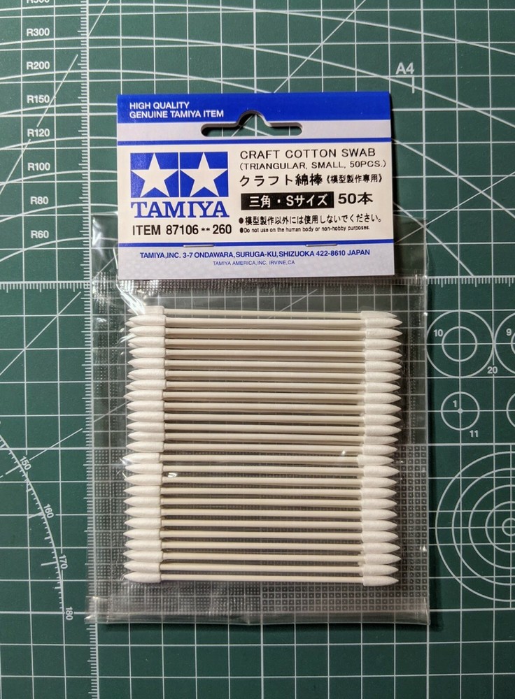 Tamiya Craft Cotton Swab (Triangular, Small, 50pcs.) 87106