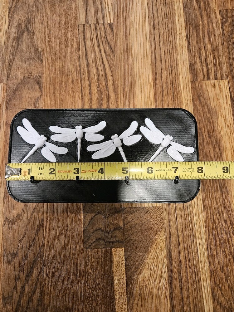 Wall Mount Key Holder With Dragonflies