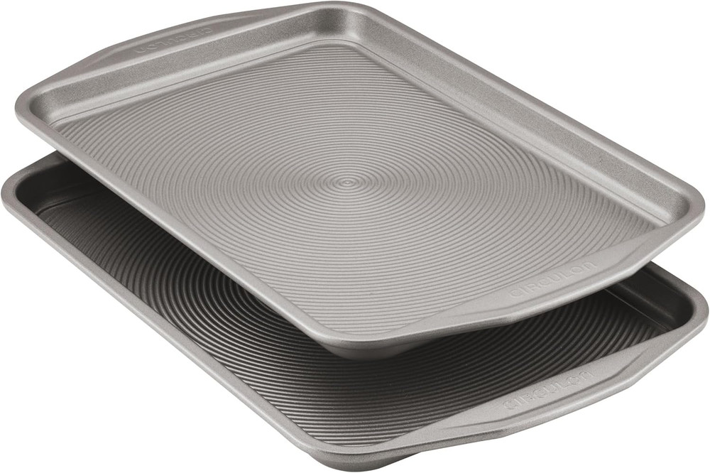 Circulon Nonstick Bakeware 2-Piece Baking Sheet, Bakeware Set, Gray