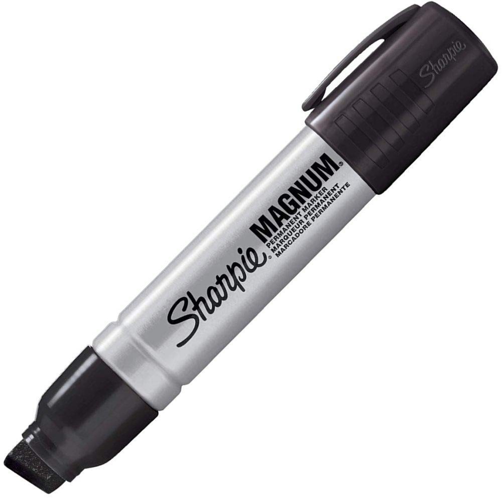 44001 Oversized Chisel Tip Extra Wide Magnum Permanent Marker (4 Pack), Black...