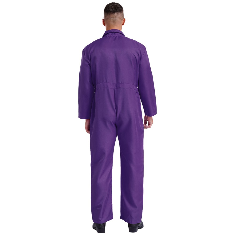 Men Long Sleeve Rompers Button Down Jumpsuit Workshop Overalls Coverall Work
