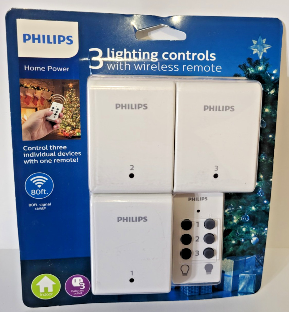 Philips Outdoor Lighting Control Bundle w Remote + (2) 25ft Extension Cords