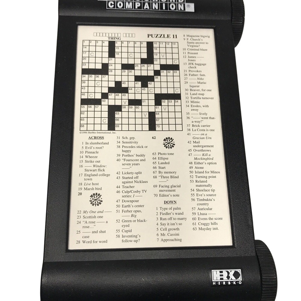 Herbko Crossword Companion Roll A Puzzle Scrolling With 2 Extra Scroll Boxes