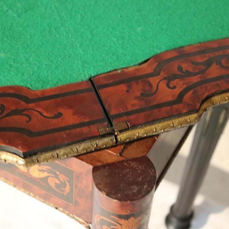 Antique Ebonized, Ormolu & Inlay Card Table C1880