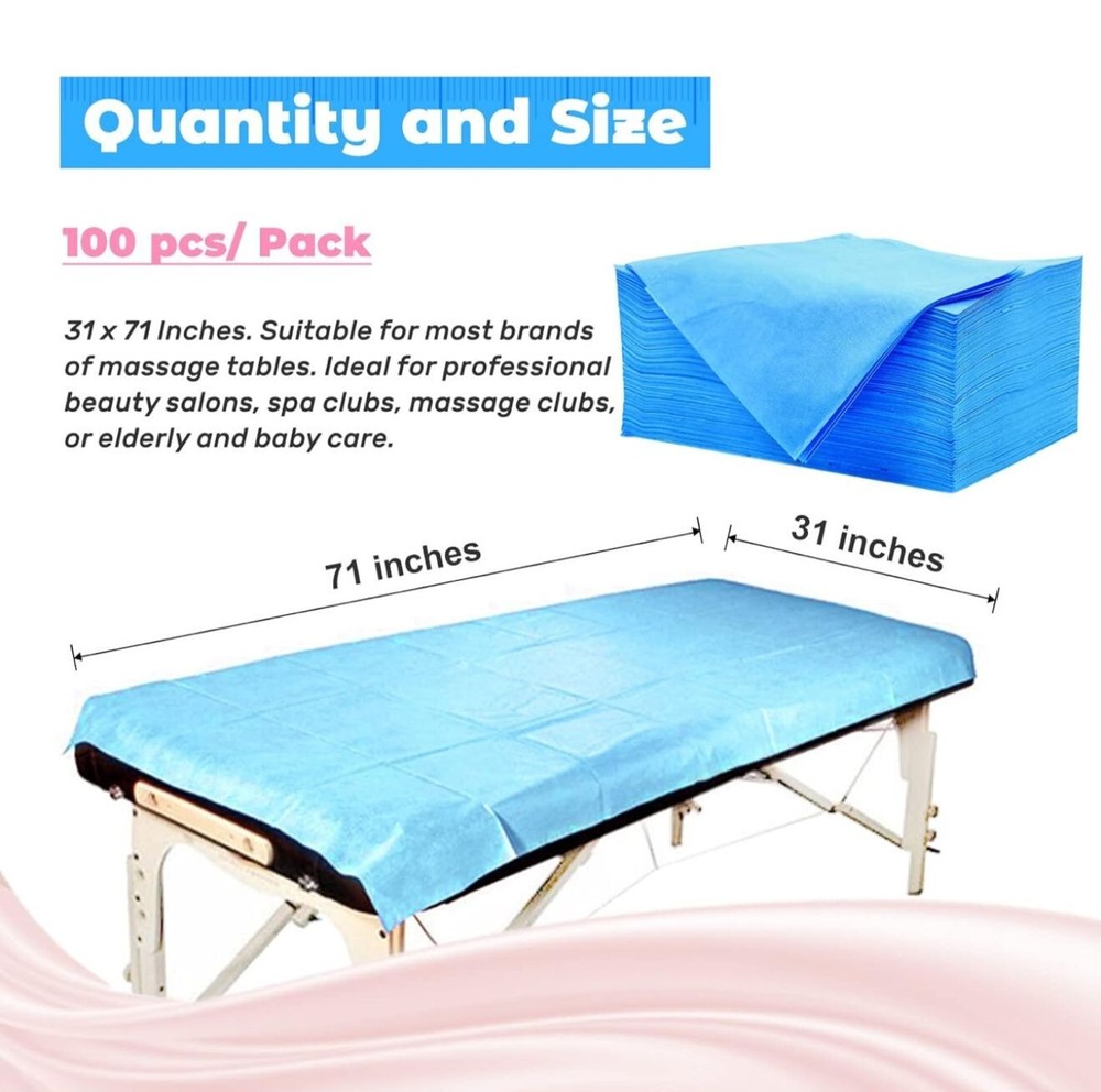 10PCS Massage Table Sheets Disposable Non Woven SPA Bed Cover Breathable Polypro
