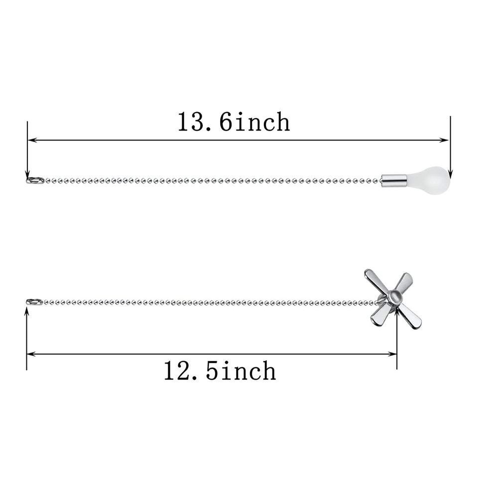 Ceiling Fan Pull Chain, 2pcs 3mm Diameter Beaded Ball Fan Pull Chain , 13.6 Inch