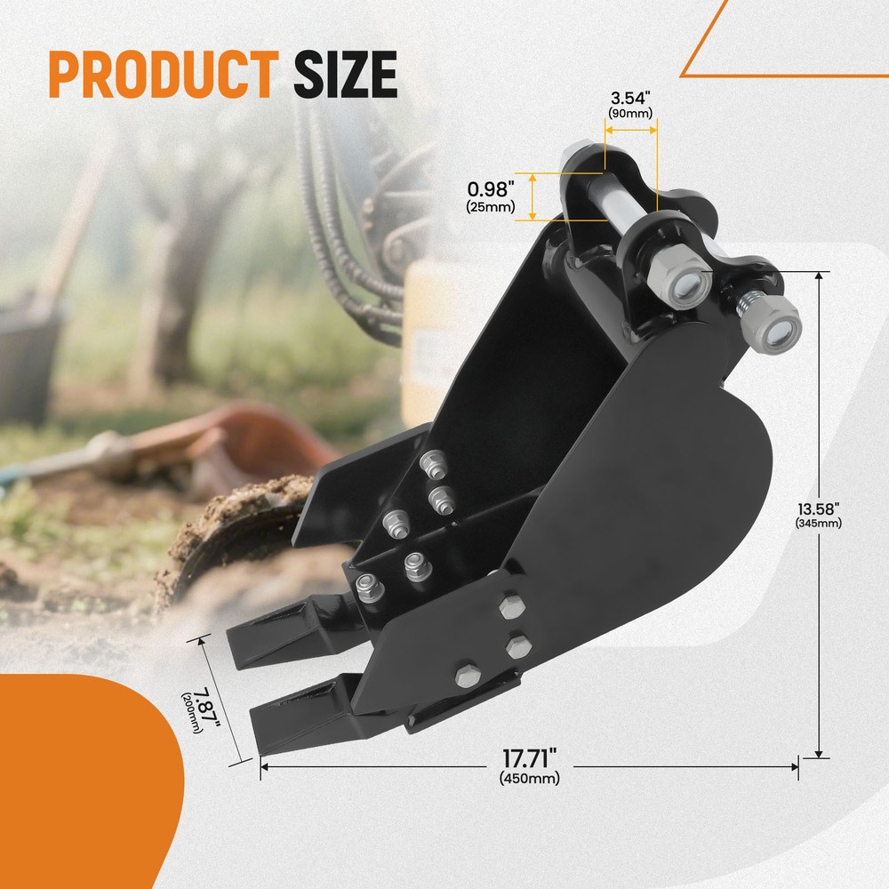 Narrow Bucket Accessory Digger Attachment 2-teeth For For Mini Excavators Digger