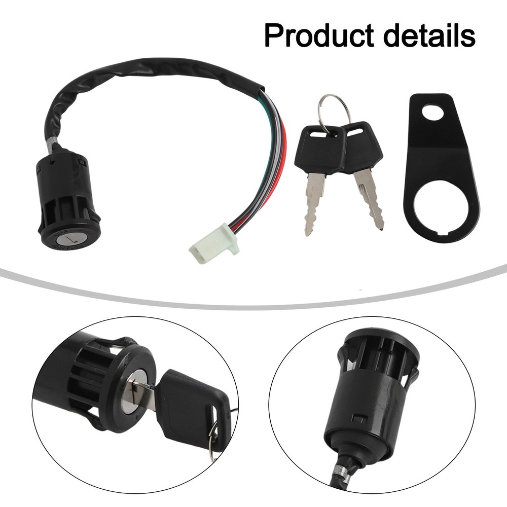 Motorcycle Ignition Switch Key with Mounting Bracket for 50cc to 150cc