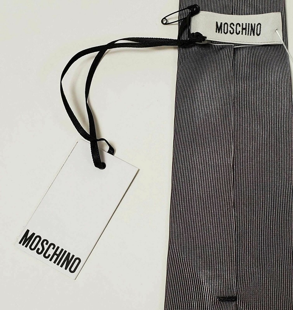 MOSCHINO TIE WOVEN SILK DOUBLE QUESTION MARK NEW AUTH