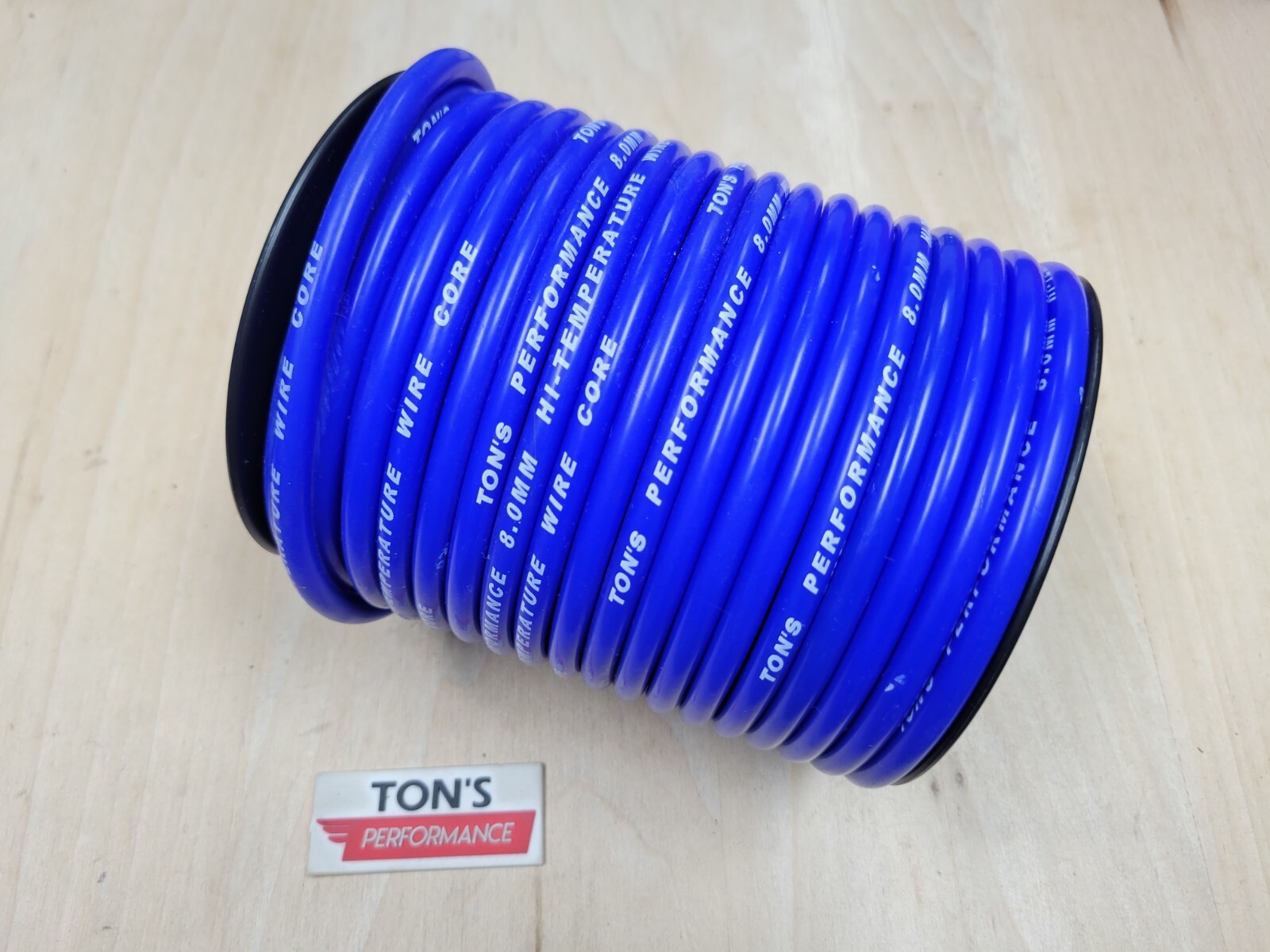 Ton's 8mm Blue silicone SOLID WIRE CORE SPARK PLUG WIRE by the foot 0 ohms/ft