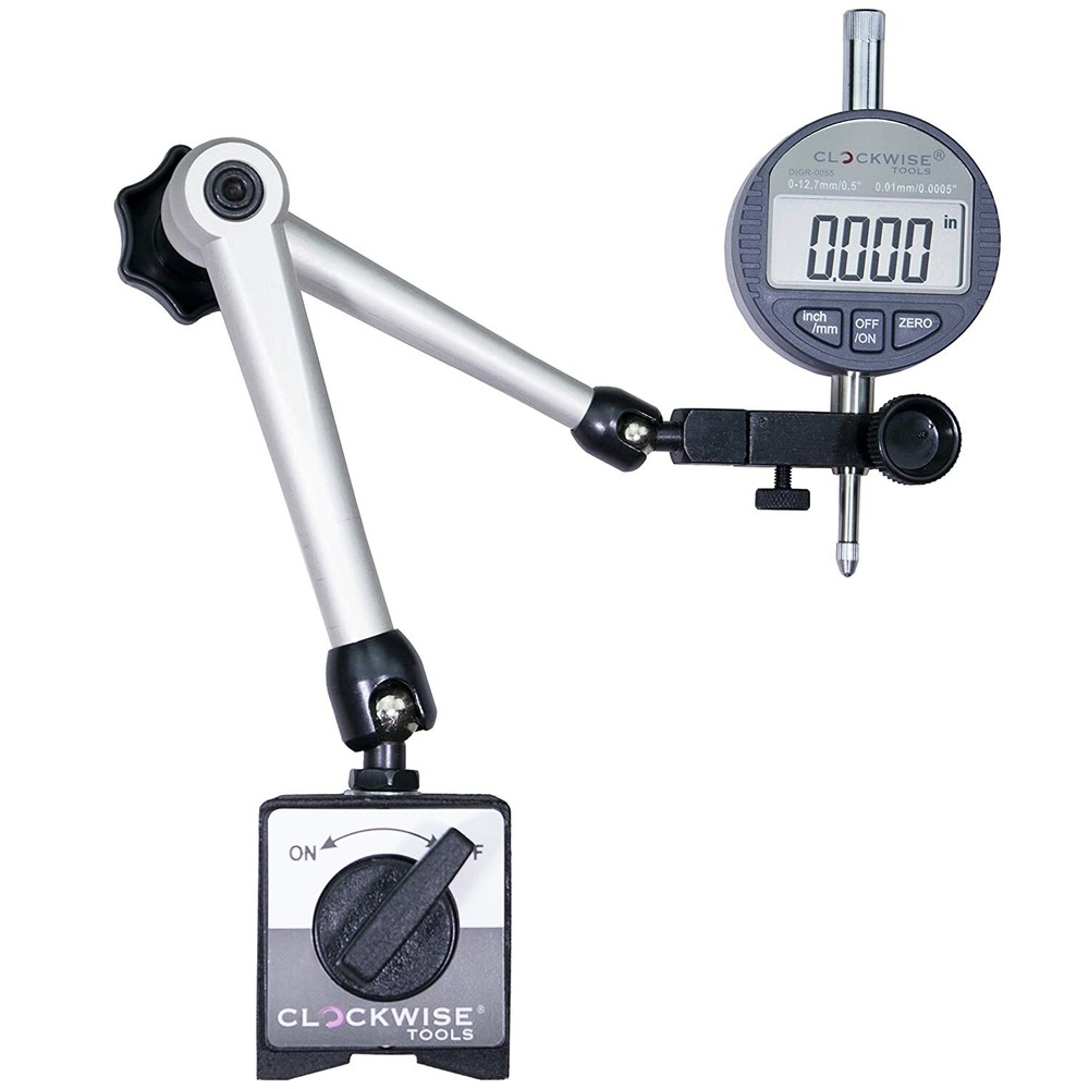 Digital Dial Indicator Gauge Set Magnetic Base Holder Metric Conversion Tool New